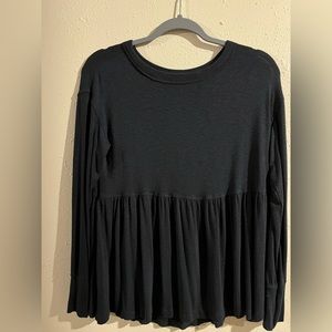 American Eagle babydoll long sleeve navy blue